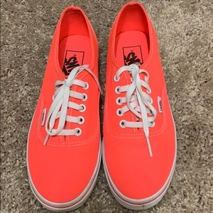 Excellent condition. Neon Orange Vans